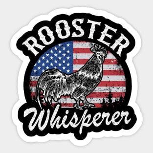 Rooster Whisperer Funny Chicken Farmer Vintage Sticker